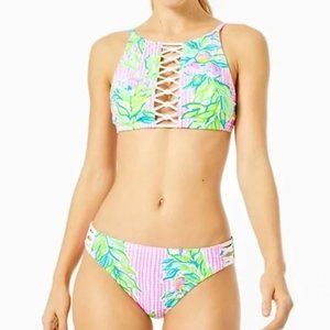 Lilly Pulitzer Lattice Bikini Adderlay Top & Lita Bottoms 10